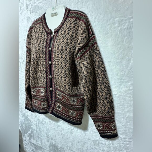 Dale of Norway Fair Isle Nordic Virgin Wool button down cardigan size XLarge - Picture 5 of 13